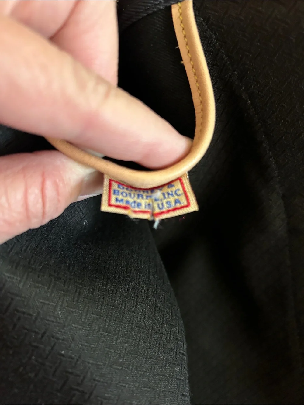 Dooney and Bourke Black and Tan Travel Tote Bag - Leather Trim